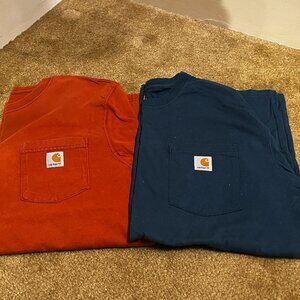Lot of 2 men's Carhartt Long-sleeved, Original Fit t-shirts